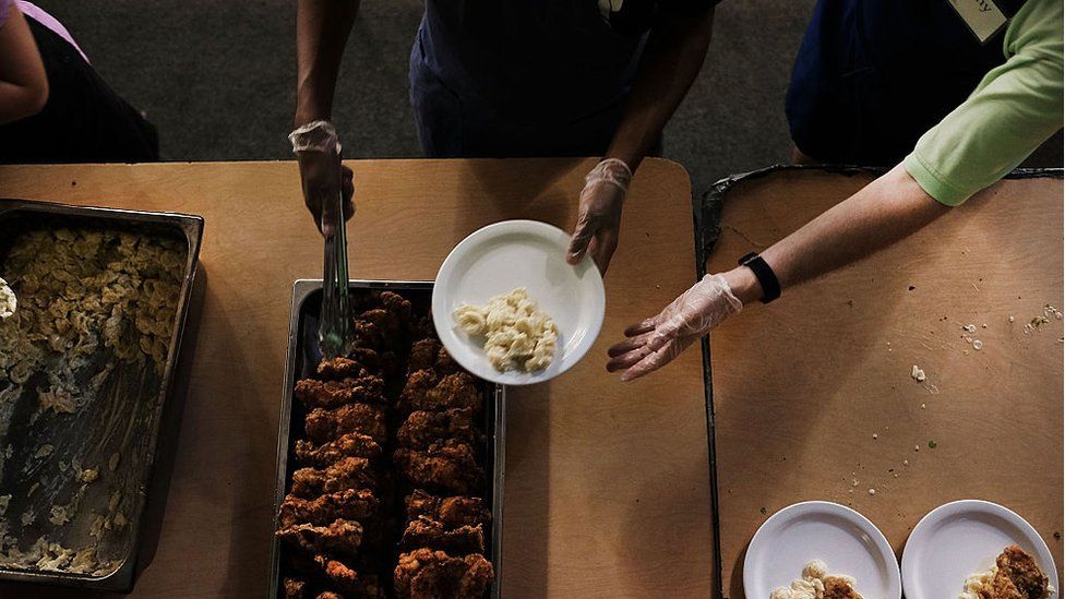 Meals are served at the Broad Street Ministry, (BSM) which serves thousands of free meals five days per week while also providing the homeless with a mail center, a clothes mending facility, counseling and medical screenings for the homeless and those that are in financial distress on July 27, 2016 in Philadelphia,