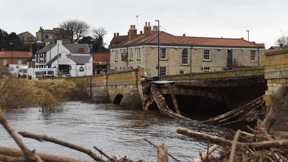 Bridge over River Wharfe at Tadcaster in North Yorkshire