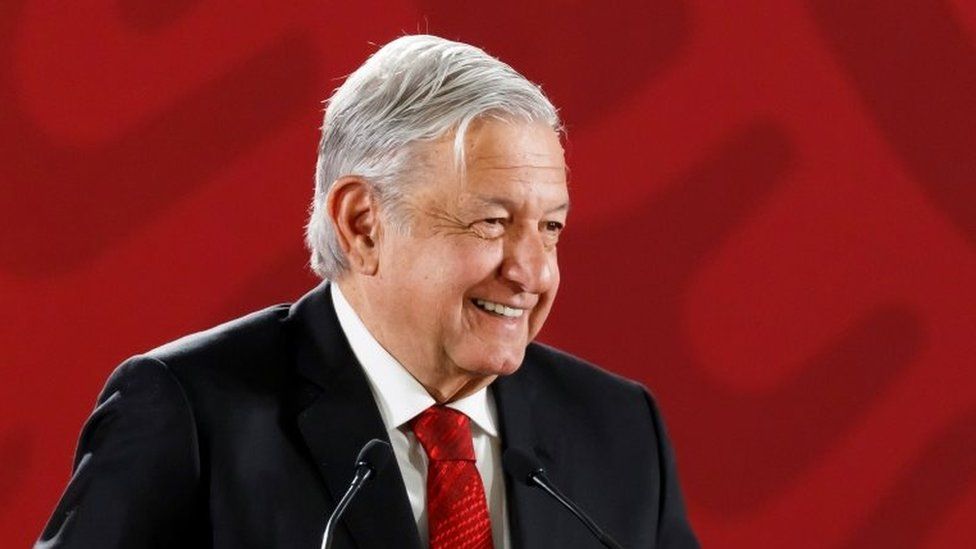 Mexican President Andrés Manuel López Obrador attends a press conference at the National Palace, in Mexico City, Mexico, 11 March 2019.