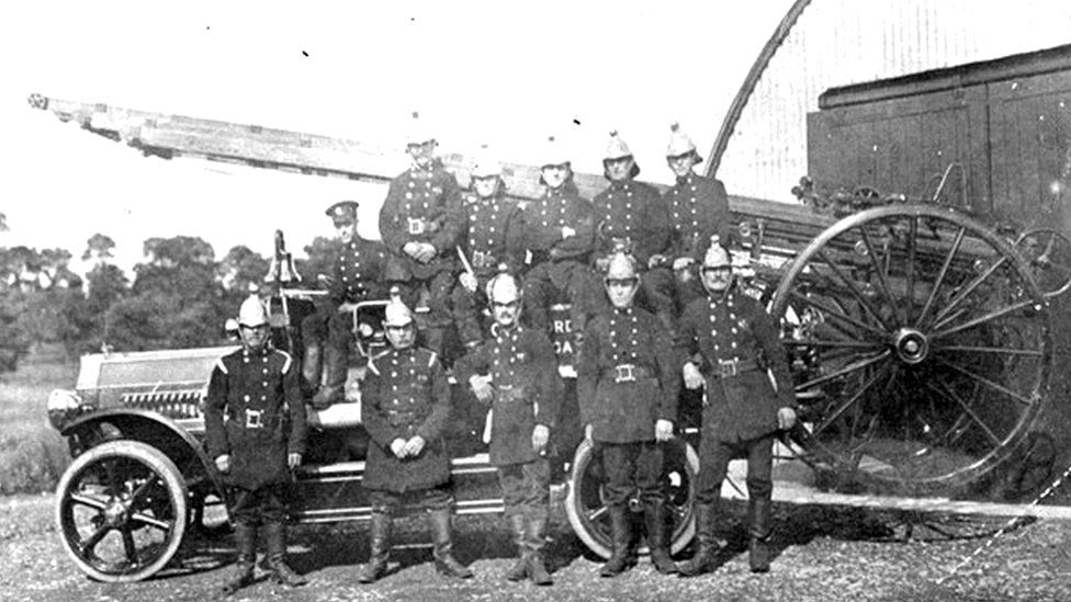 Crayford Fire Brigade photographed in the early 1920s