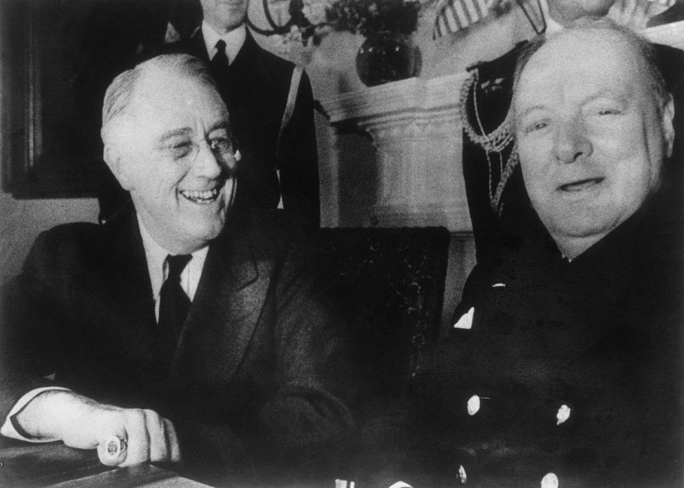 Franklin D Roosevelt and Winston Churchill