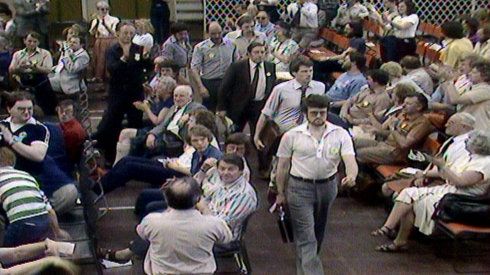 SNP members storming out of 1982 conference