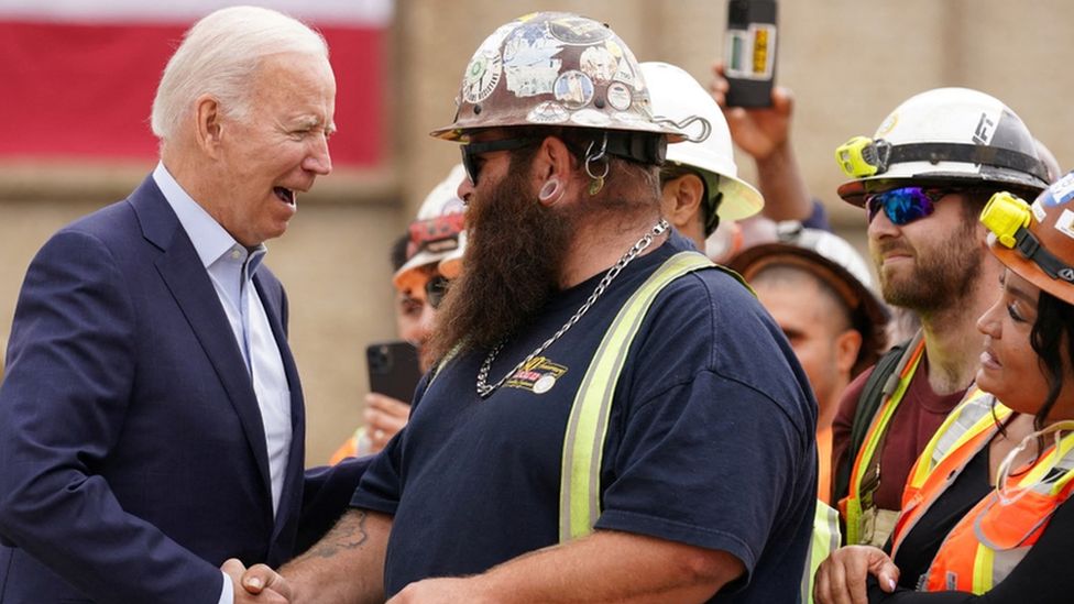 President Biden meets construction workers