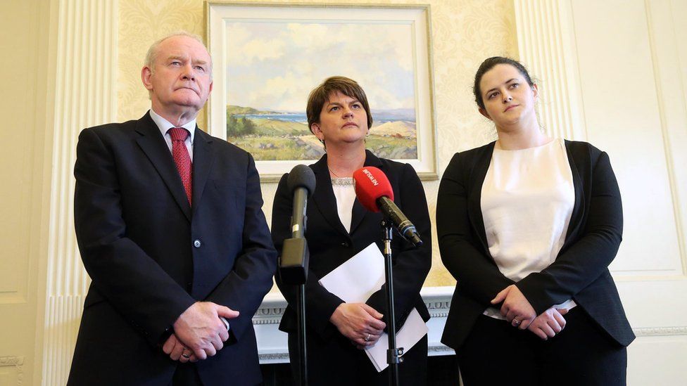 Martin McGuinness, Arlene Foster and Claire Sugden