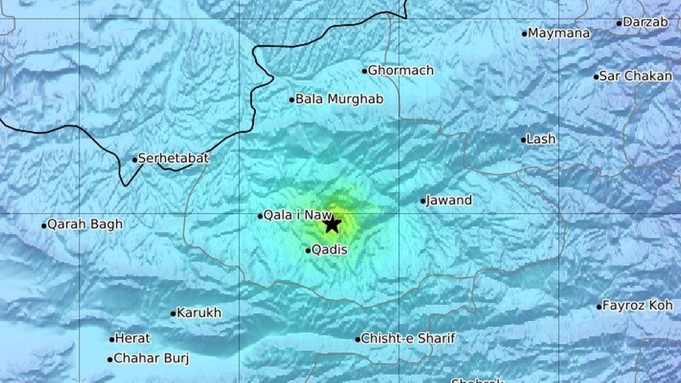 Map of the second quake's location from the US Geological Society