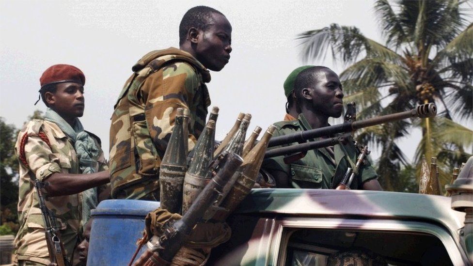 Seleka militia patrol Bangui in December, 2013