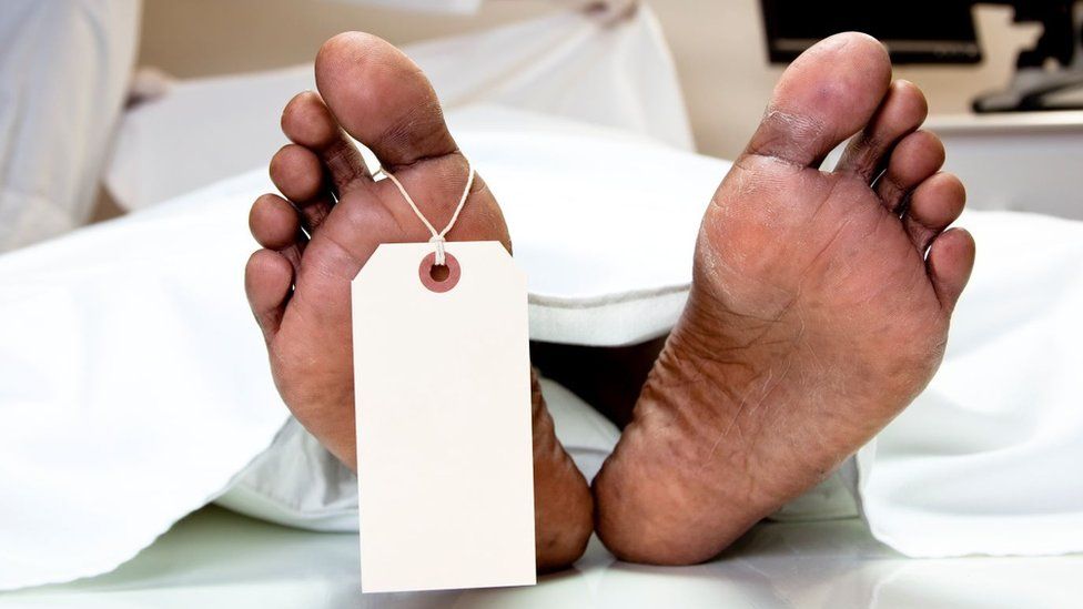 Feet in a mortuary
