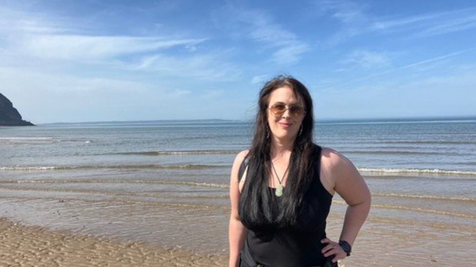 Rhianna on the beach in Conwy