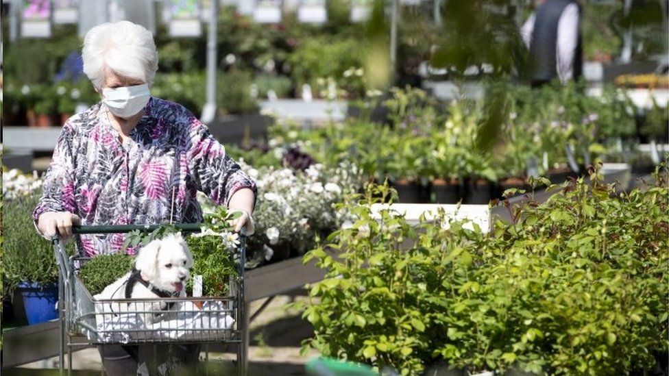 Woman shops in garden centre