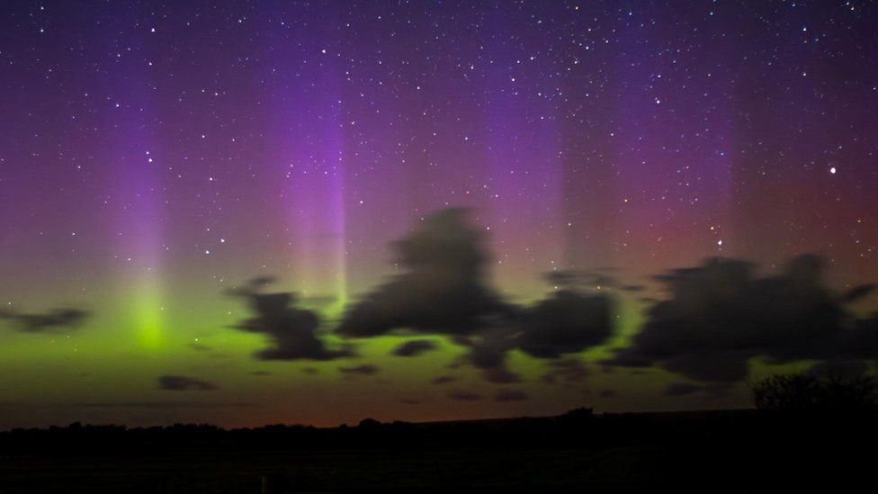 The Northern Lights pictured above Wells-next-the-Sea