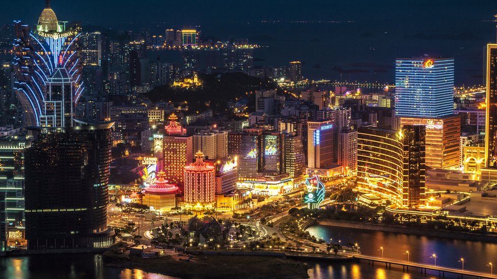 Macau at night.