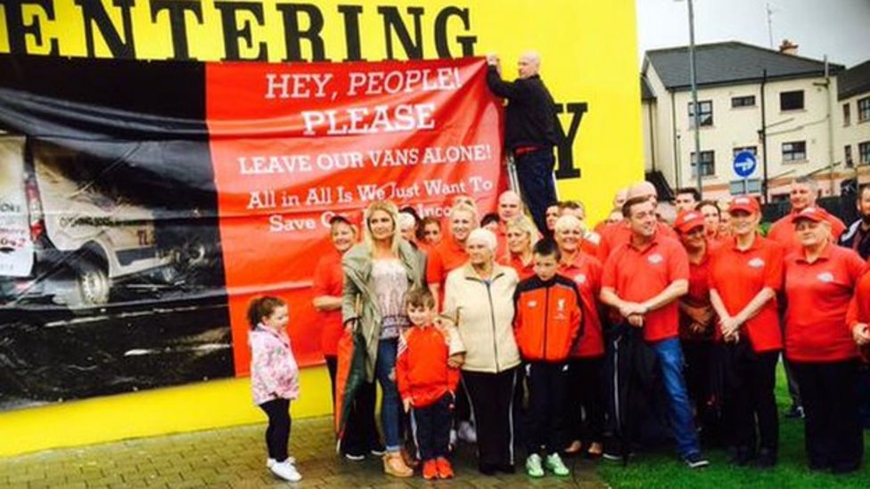 Paolo's Pizzas staff protest in Londonderry over arson attacks BBC News