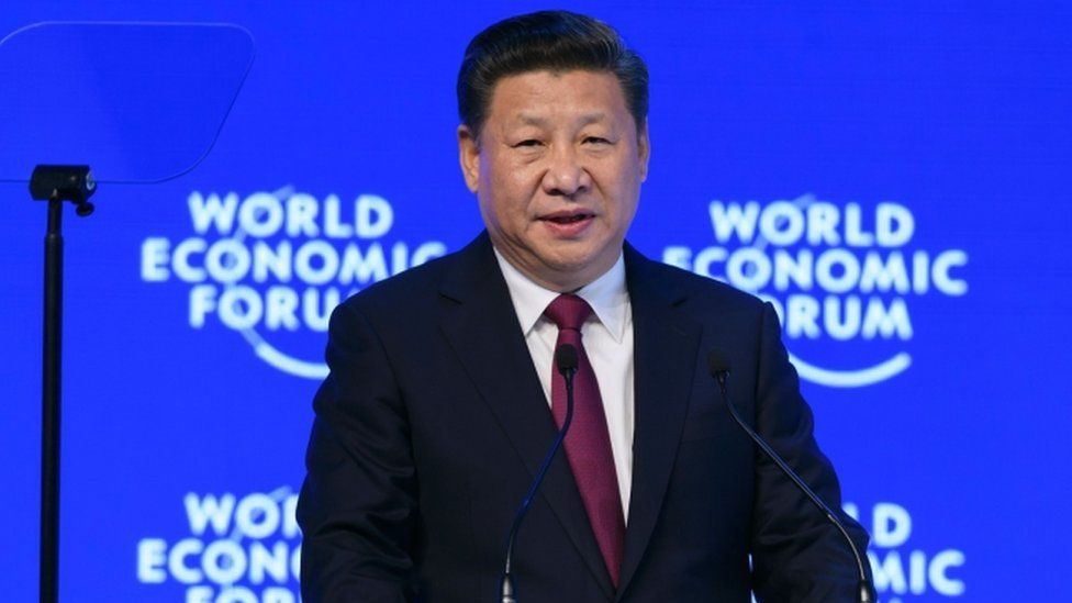 China's President Xi Jinping delivers a speech during the first day of the World Economic Forum, on January 17, 2017 in Davos.