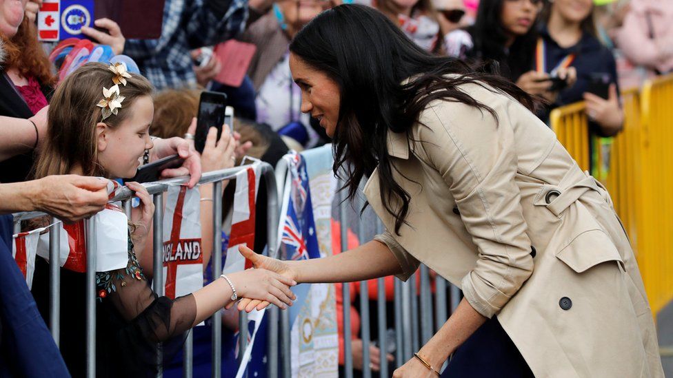 Duchess of Sussex meeting members of the crowd in Melbourne