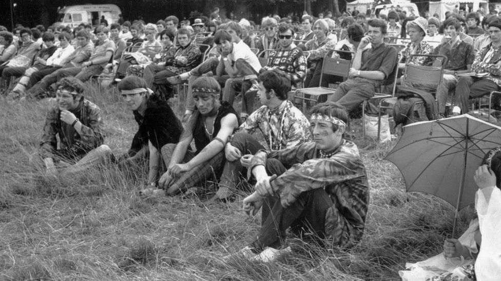 Fifty years since Woburn's Festival of the Flower Children - BBC News