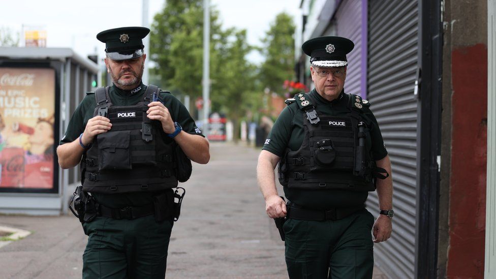Chief Constable Simon Byrne out on patrol in north Belfast ahead of the Twelfth parades
