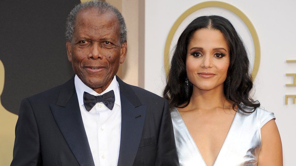 Sidney Poitier with daughter Sydney