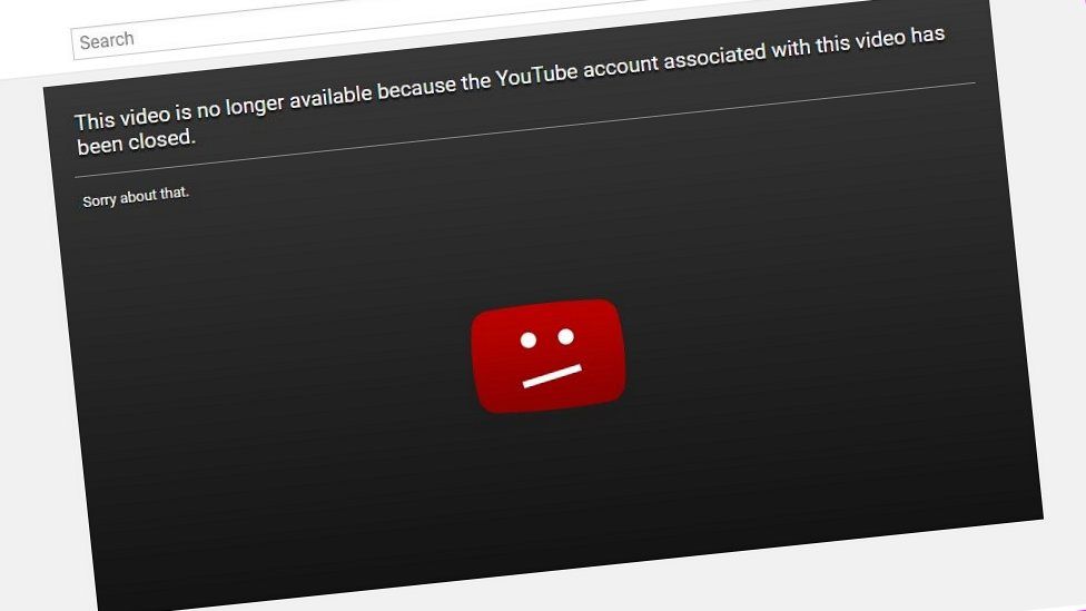 YouTube error message