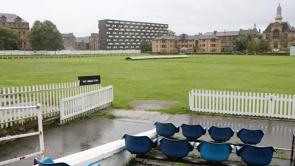 A general view (GV) of the West of Scotland Cricket Club (Hamilton Crescent), venue for the first ever Scotland vs. England international football match, held in 1872, and which resulted in a 0-0 draw. (Photo by Simon Stacpoole/Offside via Getty Images)