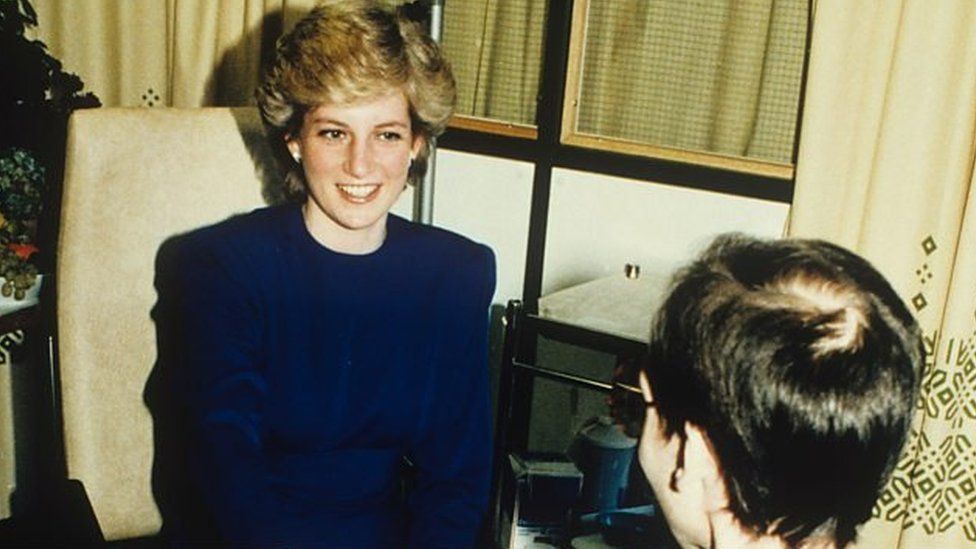 Princess Diana with an aids patient