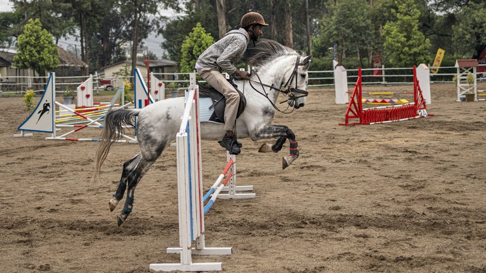 A horse show jumper in Addis Ababa, Ethiopia - Saturday 6 April 2024