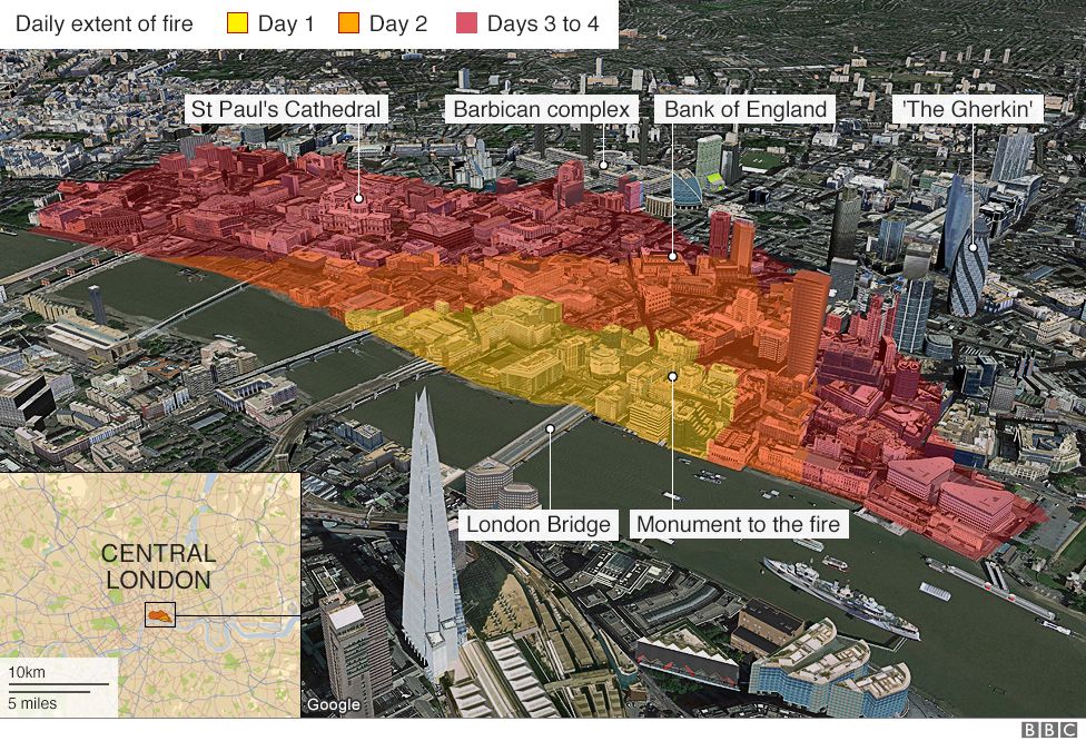 Map shows how the fire spread