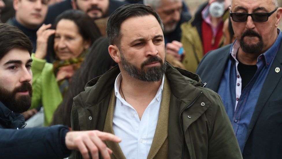 Vox President Santiago Abascal at the rally