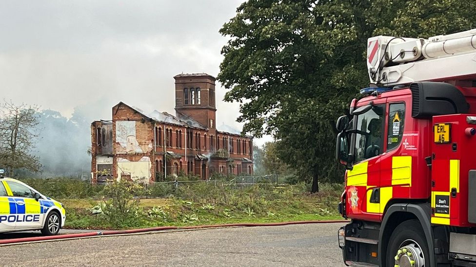 Fire at St Andrew's Hospital, Thorpe St Andrew, believed to be arson