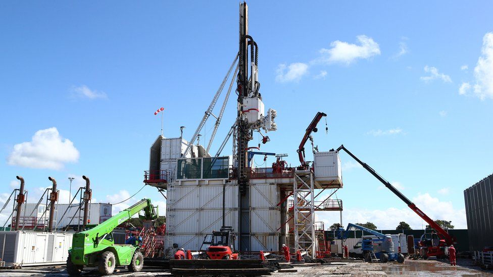 Drilling rig at the Preston New Road site