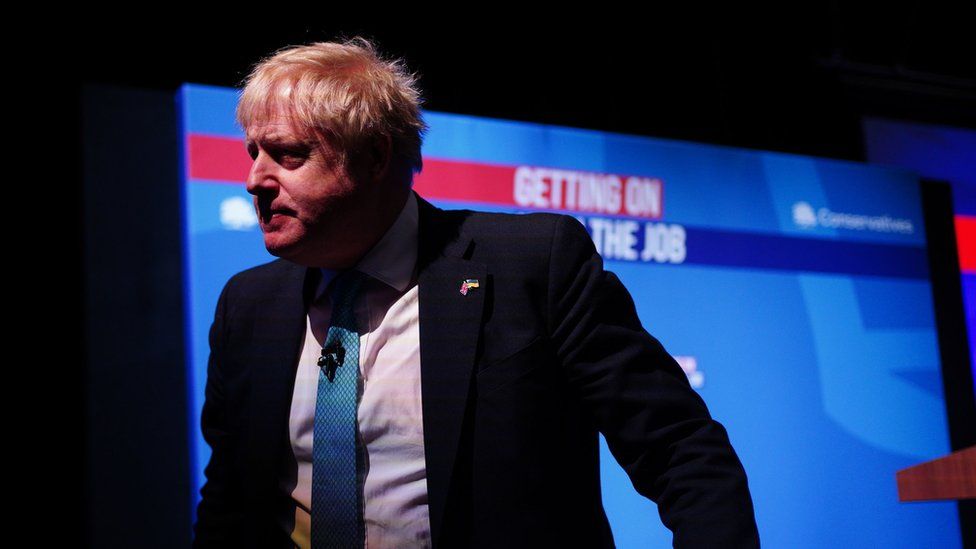 Boris Johnson in March 2022
