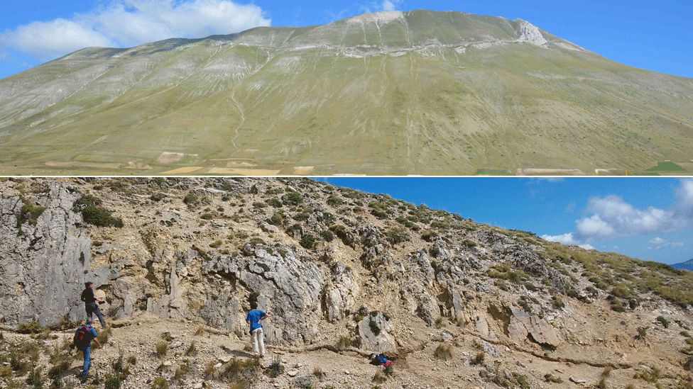 The reactivated fault at Monte Vettore