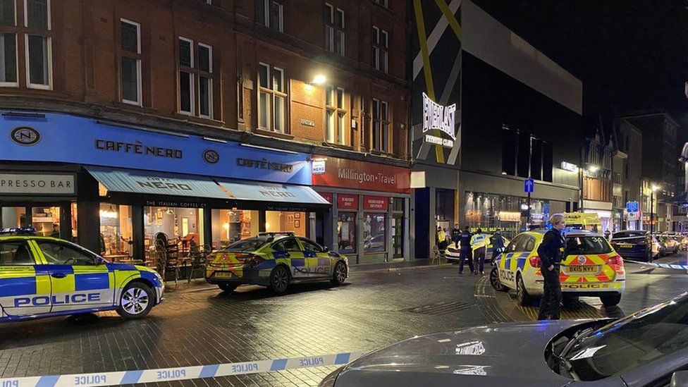 Police in Granby Street, Leicester