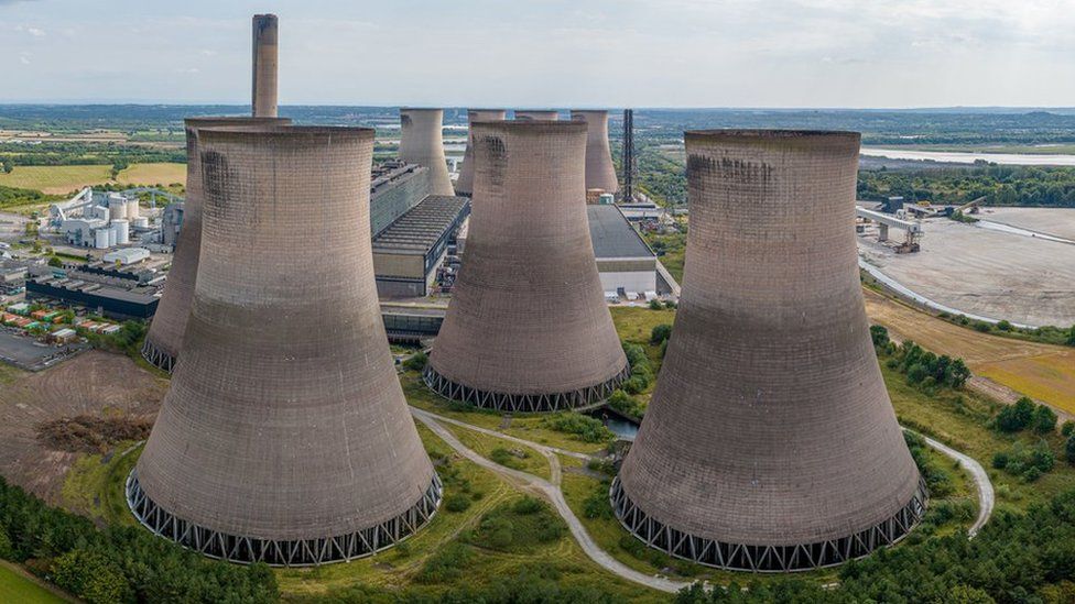 Aerial image of the North cooling towers