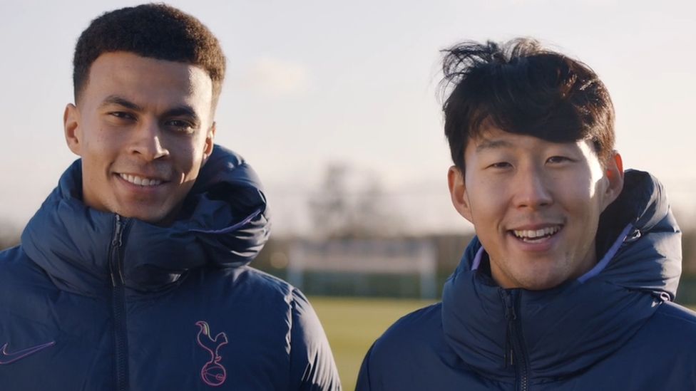 Still from film of Dele Alli and Son Heung-min
