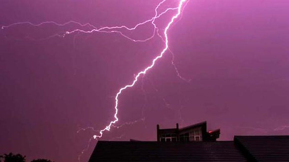 Lightning as seen in Aberdeen