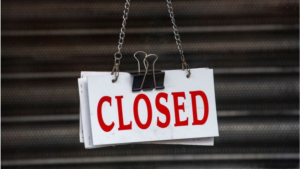 Closed sign in shop window