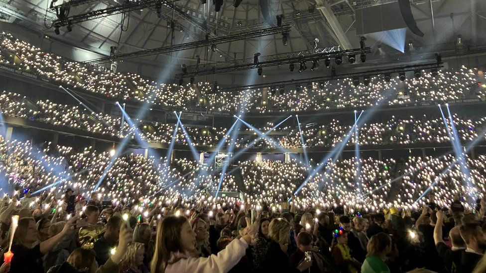 The arena crowd at Melodifestivalen