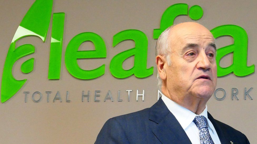 Former police chief and Conservative cabinet minister Julian Fantino speaks at his company, Aleafia