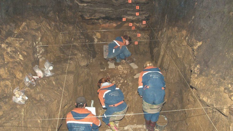 Excavations at the cave