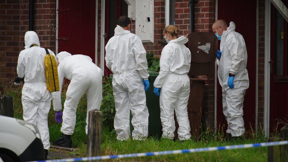 Forensic team at scene in Keyham, Plymouth