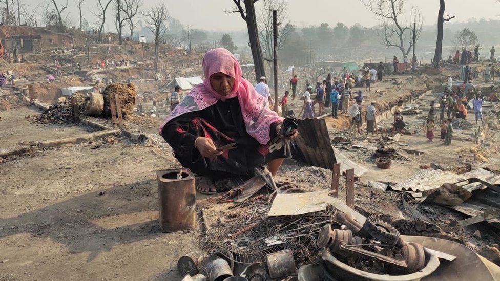 Pictures of a Rohingya refugee camp in Bangladesh's Cox's Bazar after a devastating fire