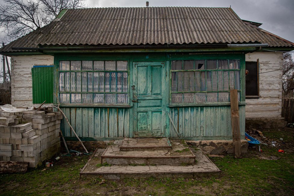 Sasha and Nikita's house in Andriivka. They were pulled from the basement by Russian soldiers.
