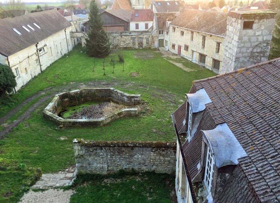 Aerial view of the Chateau d'Herouville