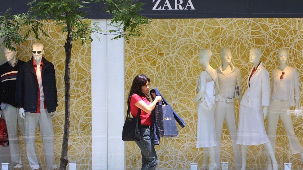 Woman shopping at Zara