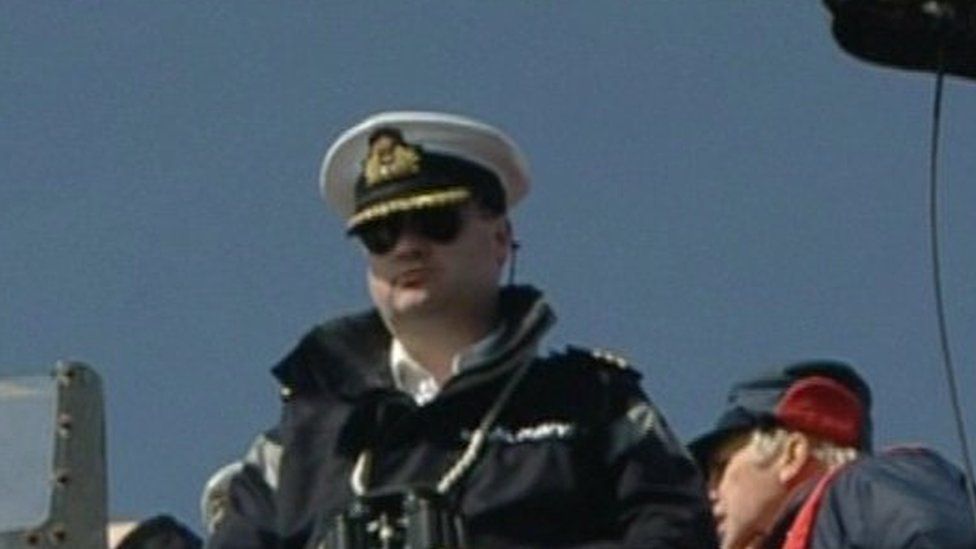 Steve Aiken on board a Royal Navy submarine