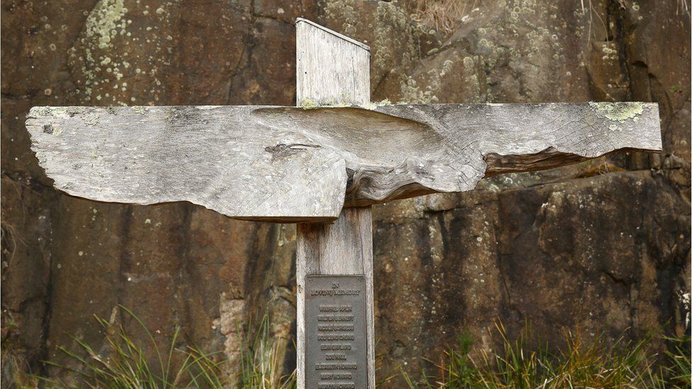 Memorial cross at Port Arthur