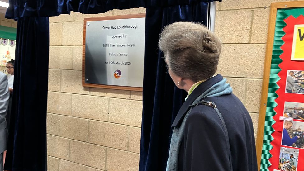 Princess Anne with the plaque