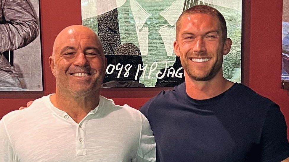 Williamson and Rogan, after recording their show in Austin in July