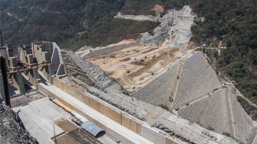 A view of construction under way at the Hidroituango dam