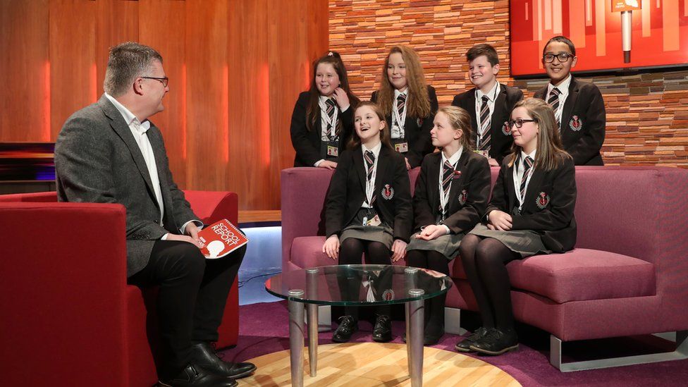 Pupils from Glengormley High School are in the hot seat after a pitching session with Peter Johnston.